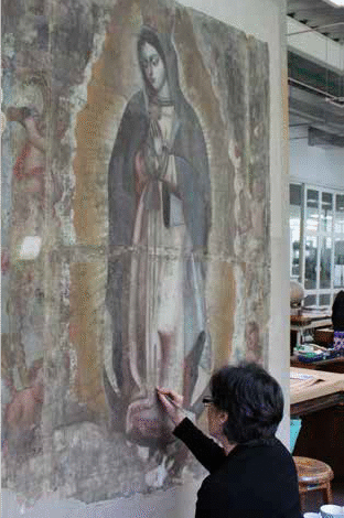 Restauran cuadro de la Virgen