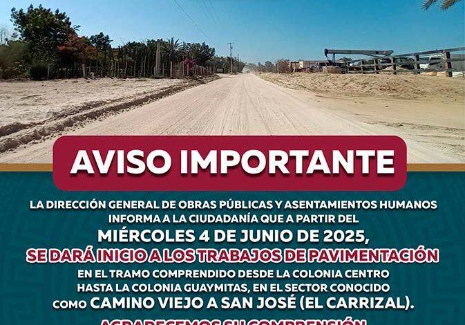 Anuncian cierre temporal de calle